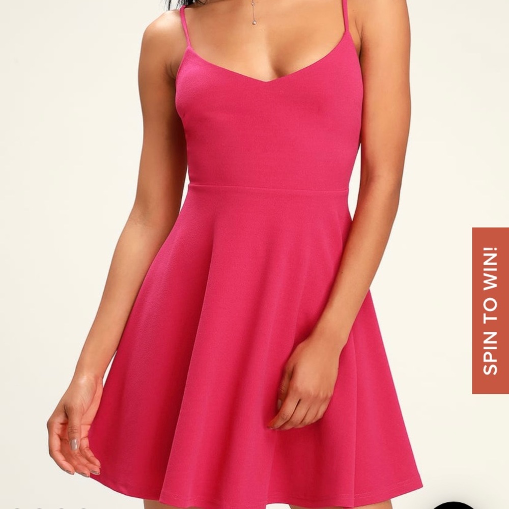 LuLus hot pink skater dress